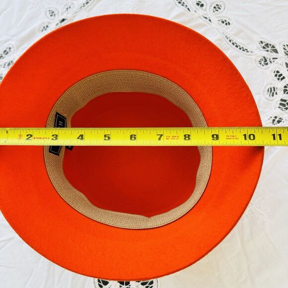 New WYETH Tenley in Orange Mohair Wool Flat Top Bucket Hat Women’s One Size main image 4